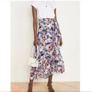 Womens Misa Los Angeles Themis Blue Pink Multicolor Ruffle Floral Maxi S…